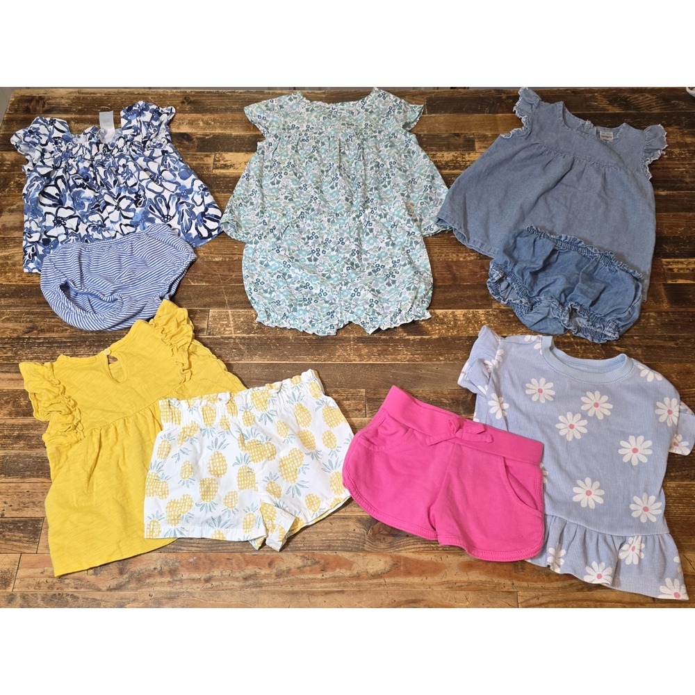 Baby Girl 18 Mo Lot Of 5 Two Piece Outfits, Total 10 Pieces Cute Comfy Bundle